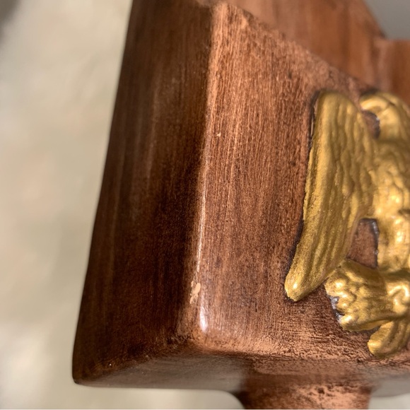 Vintage Ceramic Wall Mount 1972 Gold Eagle Pocket Mailbox Gold Eagle - Picture 9 of 15